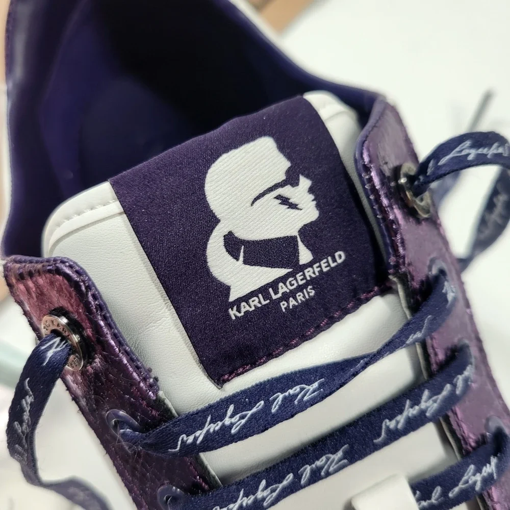 Womens Karl Lagerfeld Cate Rocker Platform Sneakers 11 W Pins Plum Purple 💜